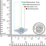 Halo Art Deco Wedding Engagement Bridal Ring Round Simulated Cubic Zirconia 925 Sterling Silver