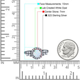 Halo Art Deco Wedding Engagement Bridal Ring Round Simulated Cubic Zirconia 925 Sterling Silver