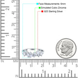 Half Eternity Cluster Ring Wedding Engagement Band Baguette Simulated CZ 925 Sterling Silver (6mm)