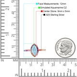 Marquise Art Deco MultiColor Wedding Bridal Ring Simulated Cubic Zirconia 925 Sterling Silver