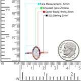 Marquise Art Deco MultiColor Wedding Bridal Ring Simulated Cubic Zirconia 925 Sterling Silver