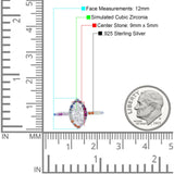 Marquise Art Deco MultiColor Wedding Bridal Ring Simulated Cubic Zirconia 925 Sterling Silver