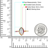 Marquise Art Deco MultiColor Wedding Bridal Ring Simulated Cubic Zirconia 925 Sterling Silver