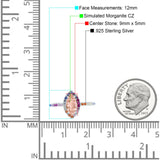 Marquise Art Deco MultiColor Wedding Bridal Ring Simulated Cubic Zirconia 925 Sterling Silver