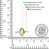 Marquise Art Deco MultiColor Wedding Bridal Ring Simulated Cubic Zirconia 925 Sterling Silver