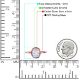 Oval Art Deco Multiple Color Wedding Bridal Ring Simulated Cubic Zirconia 925 Sterling Silver