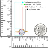 Oval Art Deco Multiple Color Wedding Bridal Ring Simulated Cubic Zirconia 925 Sterling Silver