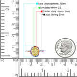 Oval Art Deco Multiple Color Wedding Bridal Ring Simulated Cubic Zirconia 925 Sterling Silver