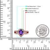 Vintage Style Pear Halo Engagement Ring Cubic Zirconia 925 Sterling Silver