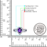 Vintage Style Pear Halo Engagement Ring Cubic Zirconia 925 Sterling Silver