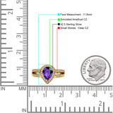 Vintage Style Pear Halo Engagement Ring Cubic Zirconia 925 Sterling Silver