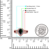 Vintage Style Pear Halo Engagement Ring Cubic Zirconia 925 Sterling Silver