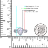 Vintage Style Pear Halo Engagement Ring Cubic Zirconia 925 Sterling Silver