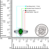 Vintage Style Pear Halo Engagement Ring Cubic Zirconia 925 Sterling Silver