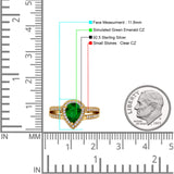 Vintage Style Pear Halo Engagement Ring Cubic Zirconia 925 Sterling Silver