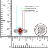 Vintage Style Pear Halo Engagement Ring Cubic Zirconia 925 Sterling Silver