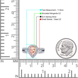 Vintage Style Pear Halo Engagement Ring Cubic Zirconia 925 Sterling Silver