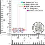 Teardrop Pear Art Deco Wedding Engagement Ring Simulated Cubic Zirconia 925 Sterling Silver