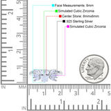 Teardrop Pear Art Deco Wedding Engagement Ring Simulated Cubic Zirconia 925 Sterling Silver