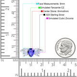 Teardrop Pear Art Deco Wedding Engagement Ring Simulated Cubic Zirconia 925 Sterling Silver