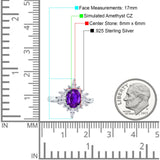 Vintage Style Oval Engagement Ring Simulated Cubic Zirconia 925 Sterling Silver