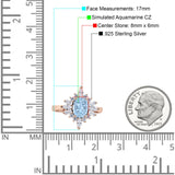 Vintage Style Oval Engagement Ring Simulated Cubic Zirconia 925 Sterling Silver