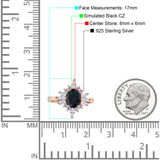 Vintage Style Oval Engagement Ring Simulated Cubic Zirconia 925 Sterling Silver