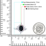 Vintage Style Oval Engagement Ring Simulated Cubic Zirconia 925 Sterling Silver