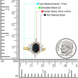 Vintage Style Oval Engagement Ring Simulated Cubic Zirconia 925 Sterling Silver