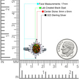 Vintage Style Oval Engagement Ring Simulated Cubic Zirconia 925 Sterling Silver