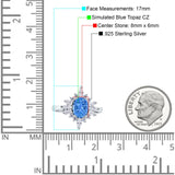 Vintage Style Oval Engagement Ring Simulated Cubic Zirconia 925 Sterling Silver