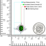 Vintage Style Oval Engagement Ring Simulated Cubic Zirconia 925 Sterling Silver