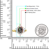 Vintage Style Halo Oval Natural Rutilated Quartz Engagement Ring
