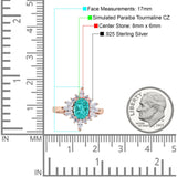 Vintage Style Oval Engagement Ring Simulated Cubic Zirconia 925 Sterling Silver