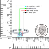 Accent Hidden Halo Round Natural Aquamarine Engagement Ring