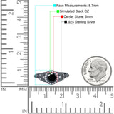 Art Deco Round Engagement Ring Cubic Zirconia 925 Sterling Silver