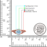 Halo Vintage Style Round Natural Aquamarine Engagement Ring