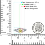 Art Deco Round Engagement Ring Cubic Zirconia 925 Sterling Silver