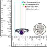 Halo Round Engagement Ring Cubic Zirconia 925 Sterling Silver