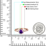 Halo Round Engagement Ring Cubic Zirconia 925 Sterling Silver