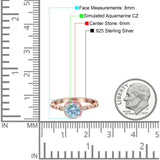 Halo Round Engagement Ring Cubic Zirconia 925 Sterling Silver
