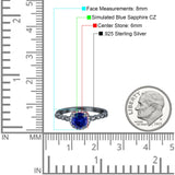 Halo Round Engagement Ring Cubic Zirconia 925 Sterling Silver