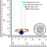 Halo Round Engagement Ring Cubic Zirconia 925 Sterling Silver