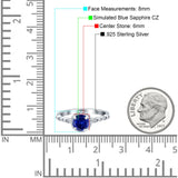 Halo Round Engagement Ring Cubic Zirconia 925 Sterling Silver