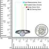 Halo Round Engagement Ring Cubic Zirconia 925 Sterling Silver