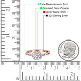 Halo Round Engagement Ring Cubic Zirconia 925 Sterling Silver