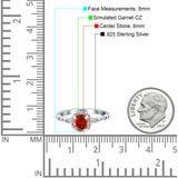 Halo Round Engagement Ring Cubic Zirconia 925 Sterling Silver