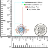 Floral Art Deco Round Engagement Ring Simulated Cubic Zirconia 925 Sterling Silver