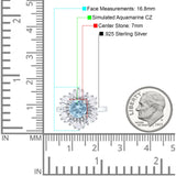 Floral Art Deco Round Engagement Ring Simulated Cubic Zirconia 925 Sterling Silver