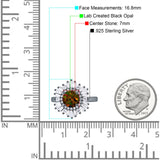 Floral Art Deco Round Engagement Ring Simulated Cubic Zirconia 925 Sterling Silver